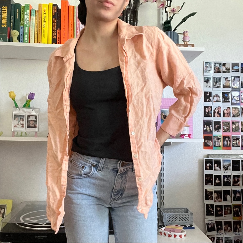 LL BEAN 100% linen button down